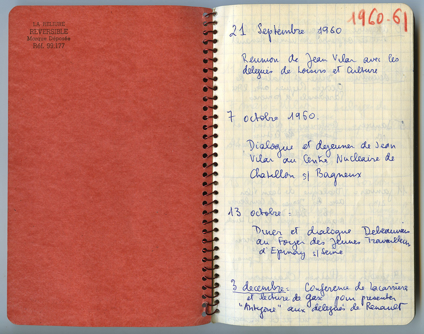 Agenda 1960-1961, page 1