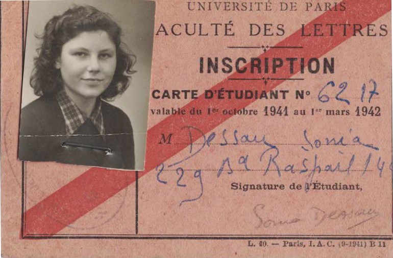 Carte d'étudiant, année scolaire 1941-1942